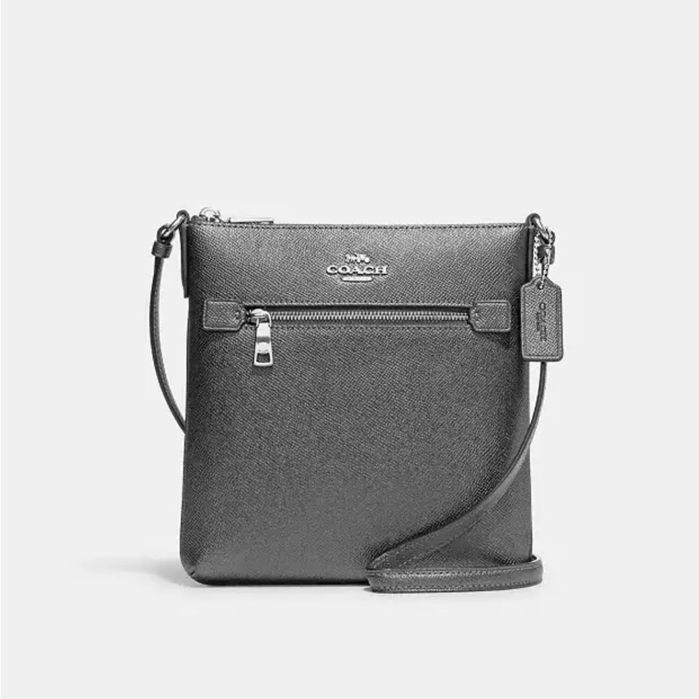 Coach Metallic Silver Crossbody Bag